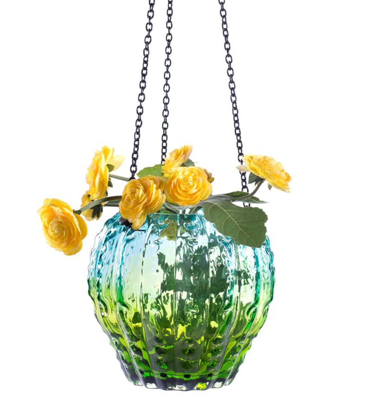 Hanging Blue And Green Glass Vase Wind And Weather