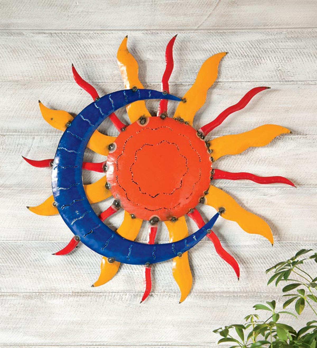 Handcrafted Sun And Moon Metal Wall Art Wind And Weather
