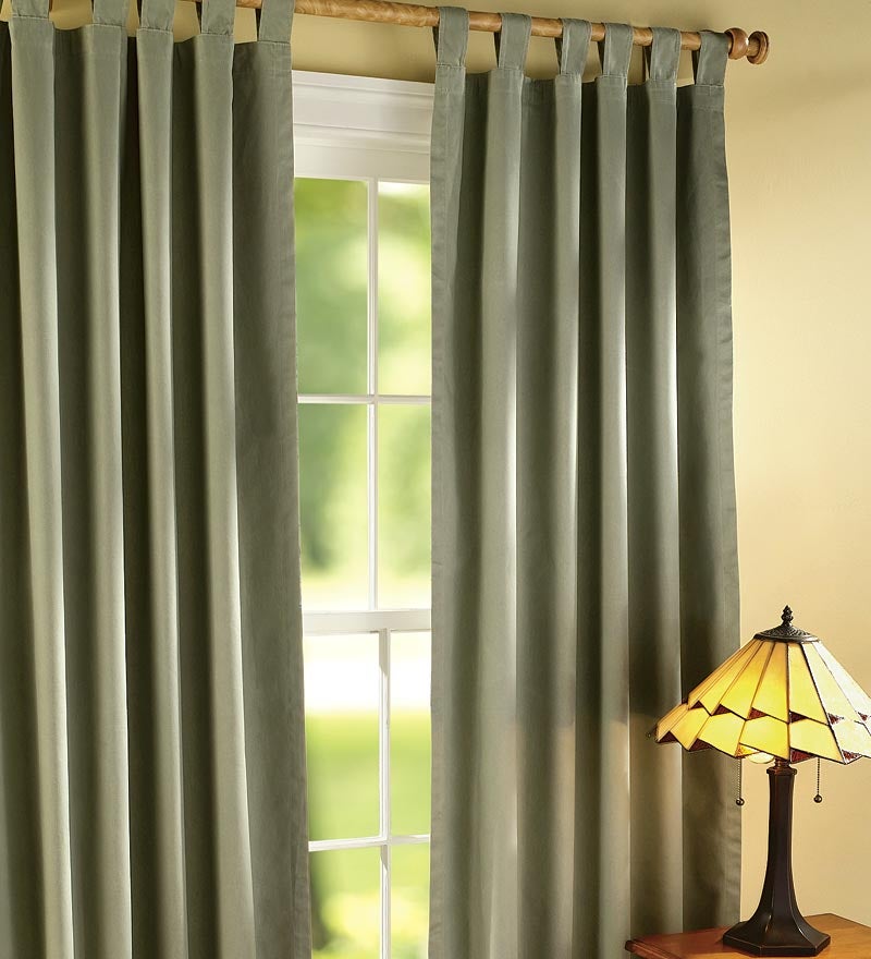 63"L Thermalogic Energy Efficient Insulated Solid Tab-Top Curtain Pair
