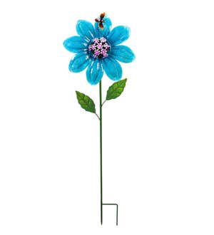 Secret Solar Flower Garden Stake - Blue