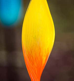 Art Glass Reed Garden Stake - Orange