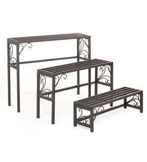Nesting Metal Plant Stands, Set of Three
