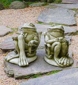 Usa Made Cast Stone Frog Garden Statues