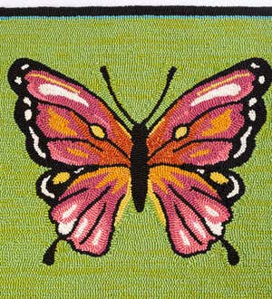 Three Colorful Butterflies Indoor/Outdoor Runner Rug