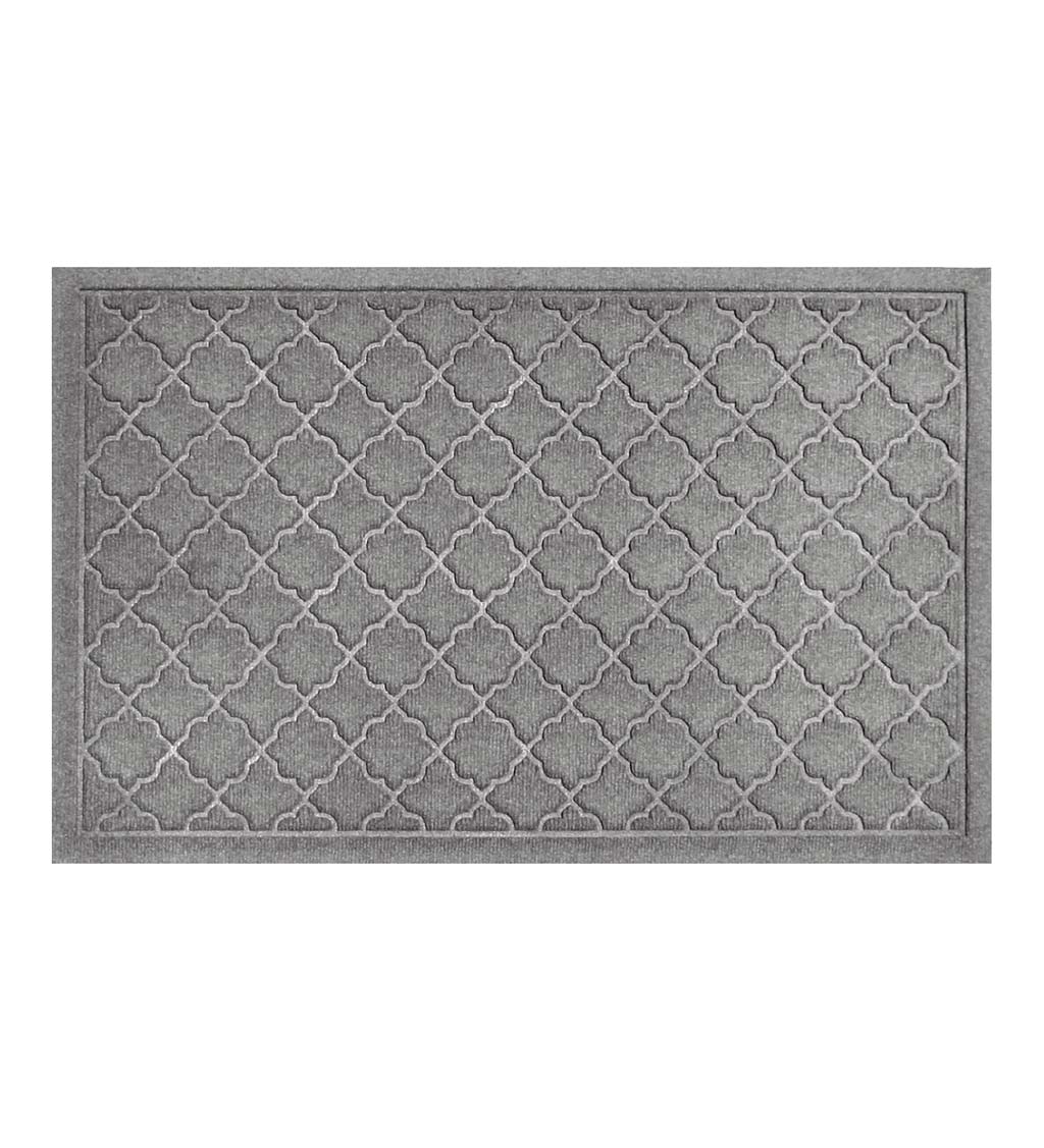 Waterhog Indoor/Outdoor Geometric Doormat, 3' x 7' - Medium Gray