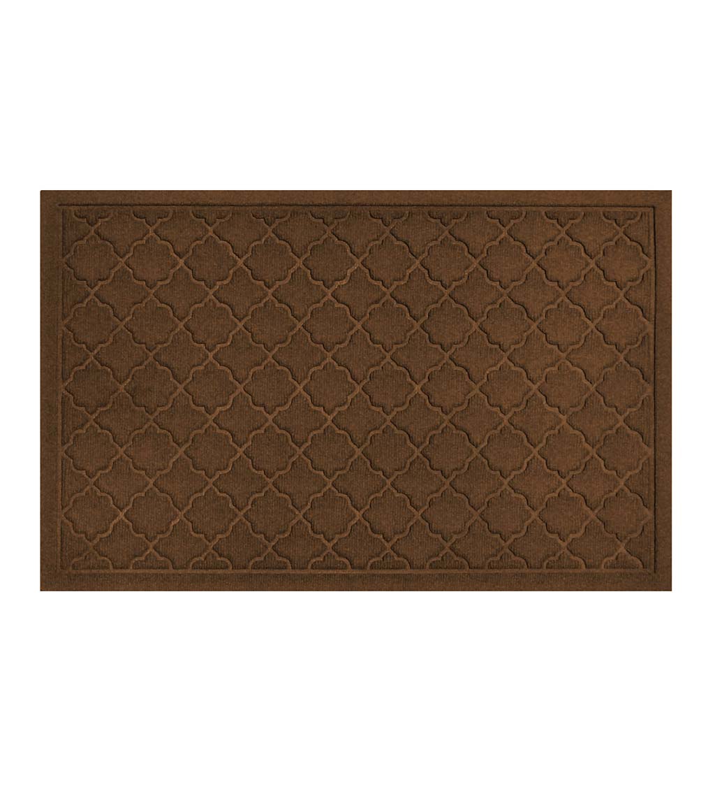 Waterhog Indoor/Outdoor Leaves Half-Round Doormat, 24 x 39 - Bluestone