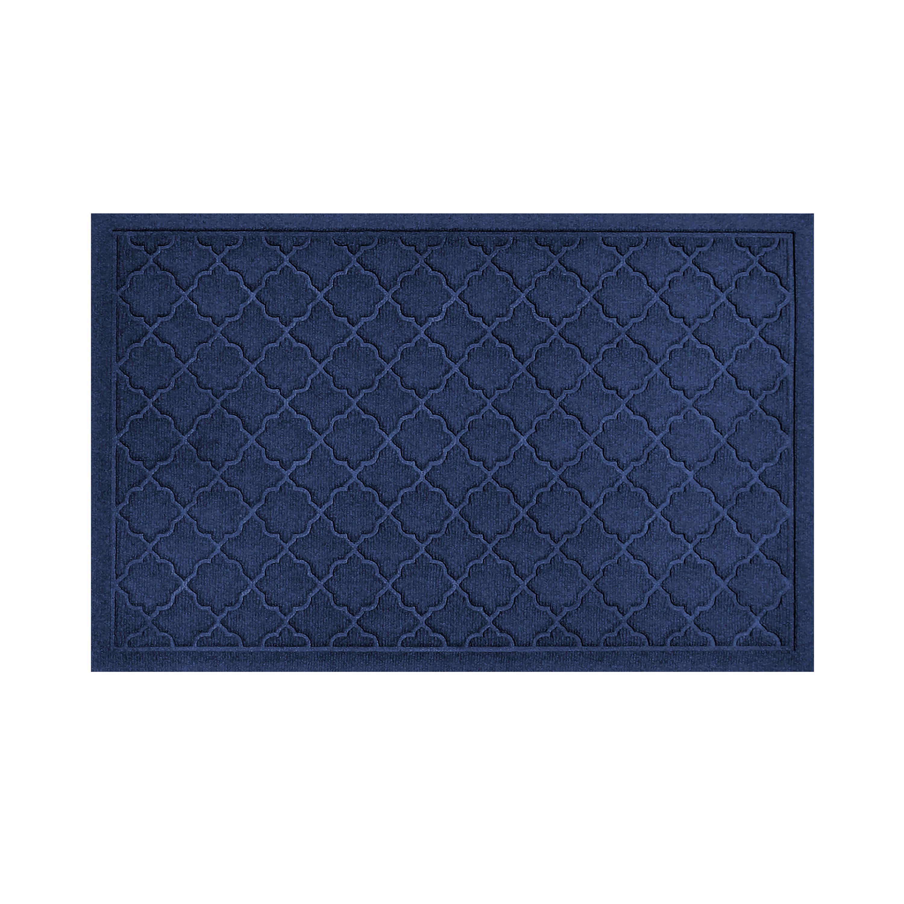 Jennya 71 L x 47 W Non-Slip Indoor Door Mat Corrigan Studio Color: Dark Blue, Mat Size: 0.40 H x 23.50 W x 35.50 L