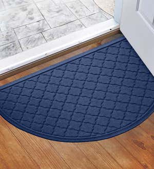 Waterhog Indoor/Outdoor Geometric Half-Round Doormat, 24" x 39" - Medium Gray