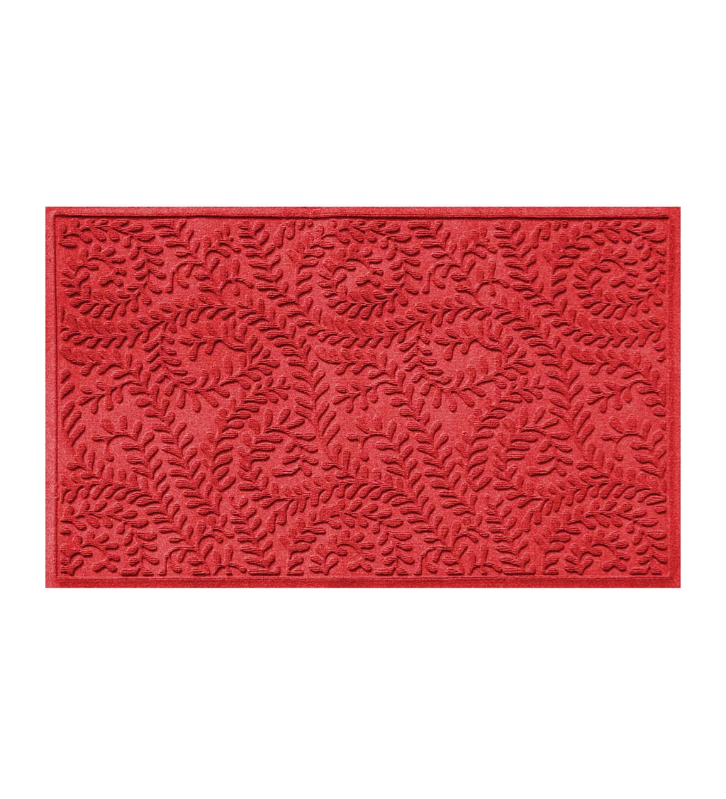 Waterhog Indoor/Outdoor Leaves Doormat, 22" x 60" - Red