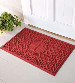 Waterhog Cable Weave Doormat with Single Initial, 2' x 3' - Red