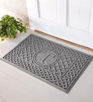 Waterhog Cable Weave Doormat with Single Initial, 2' x 3' - Gray