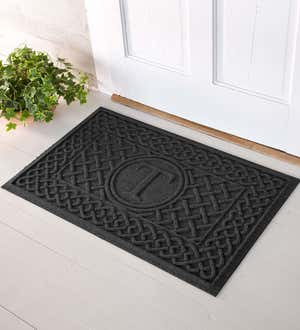 Waterhog Cable Weave Doormat with Single Initial, 2' x 3' - Charcoal