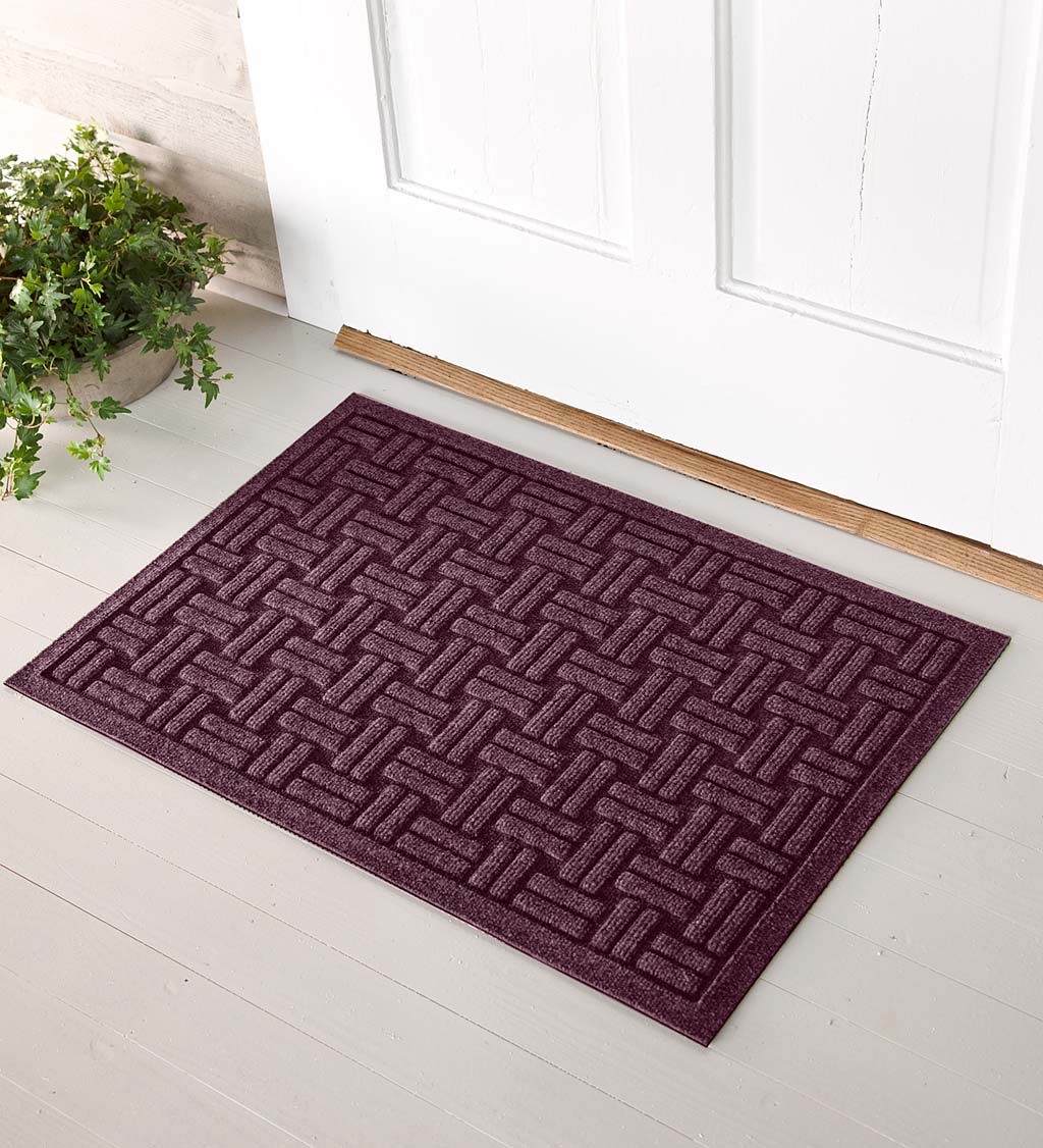 Waterhog Basket Weave Doormat, 3' x 7' - Bordeaux