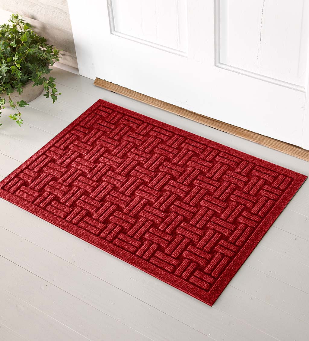 Waterhog Basket Weave Doormat, 2' x 5' - Red