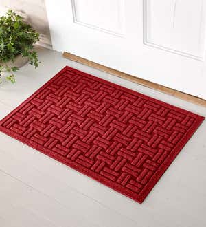 Waterhog Basket Weave Doormat, 3' x 7' - Bluestone
