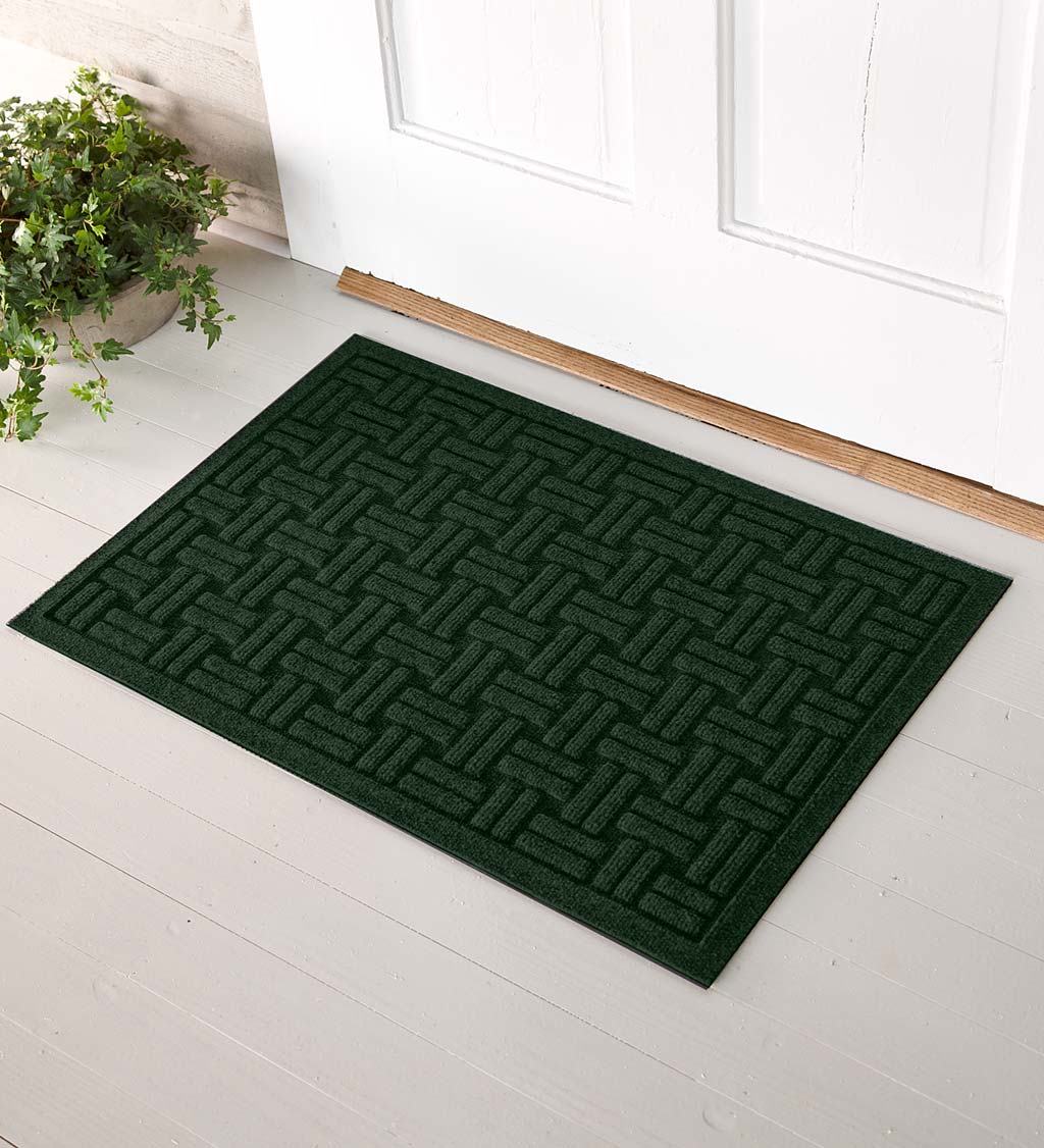 Waterhog Basket Weave Doormat, 3' x 7' - Green