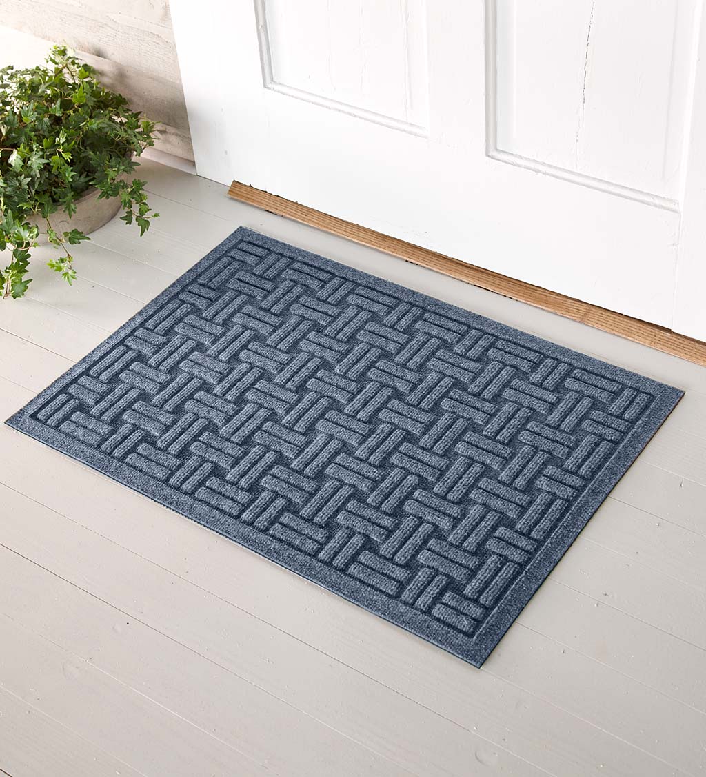 Waterhog Basket Weave Doormat, 2' x 3' - Bluestone