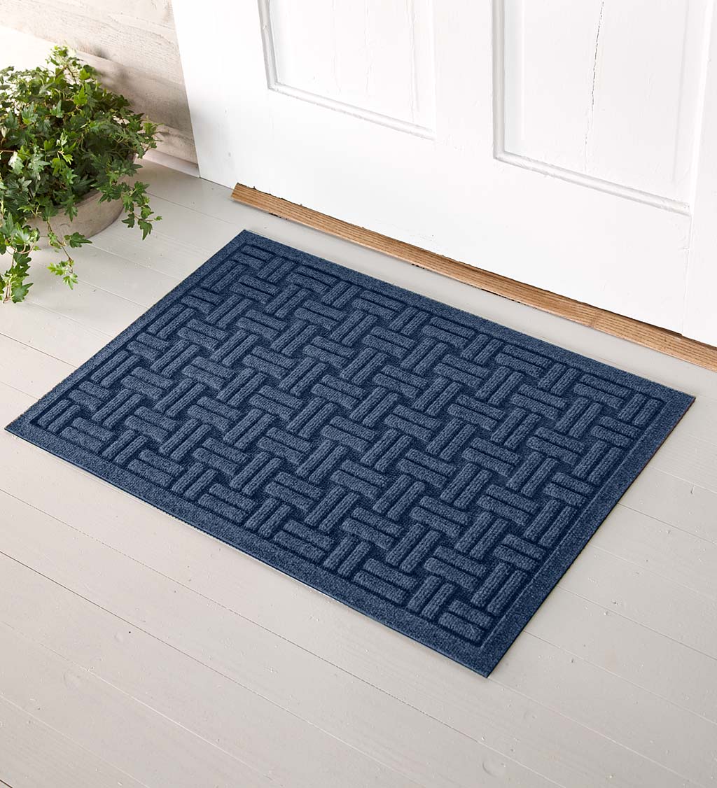 Waterhog Basket Weave Doormat, 2' x 5' - Navy