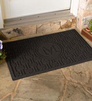 Waterhog Basket Weave Doormat with Single Initial, 2' x 3' - Charcoal