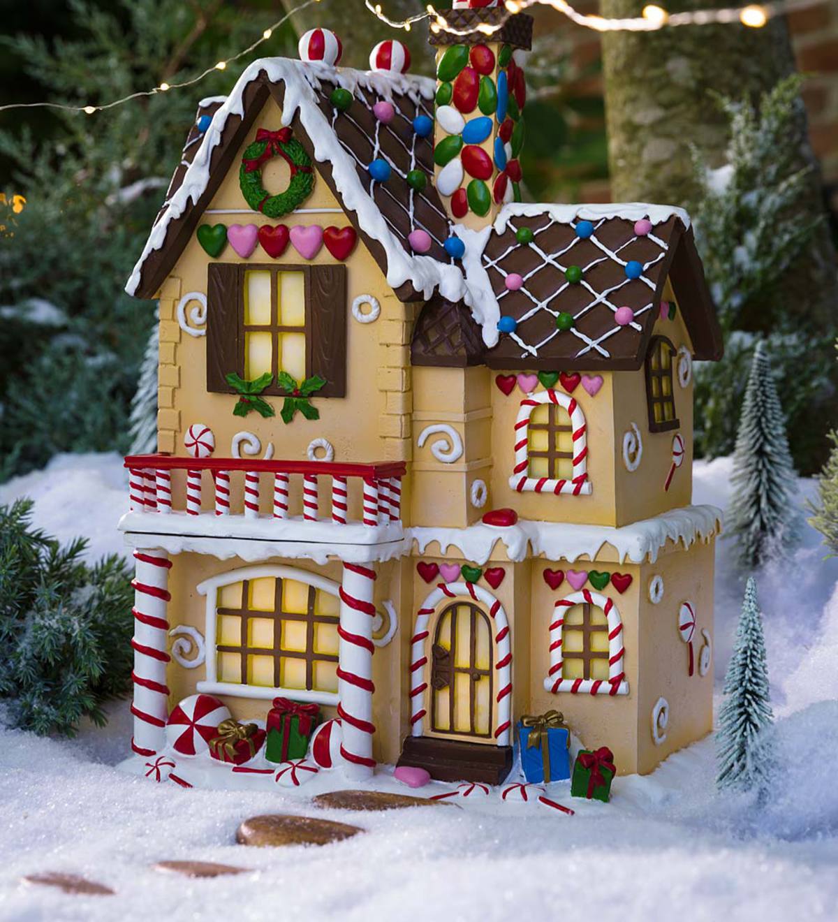 Lighted Victorian Gingerbread Fairy House