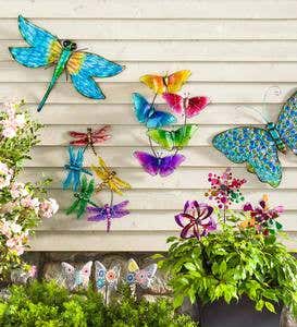 Metal and Glass Butterfly Wall Art