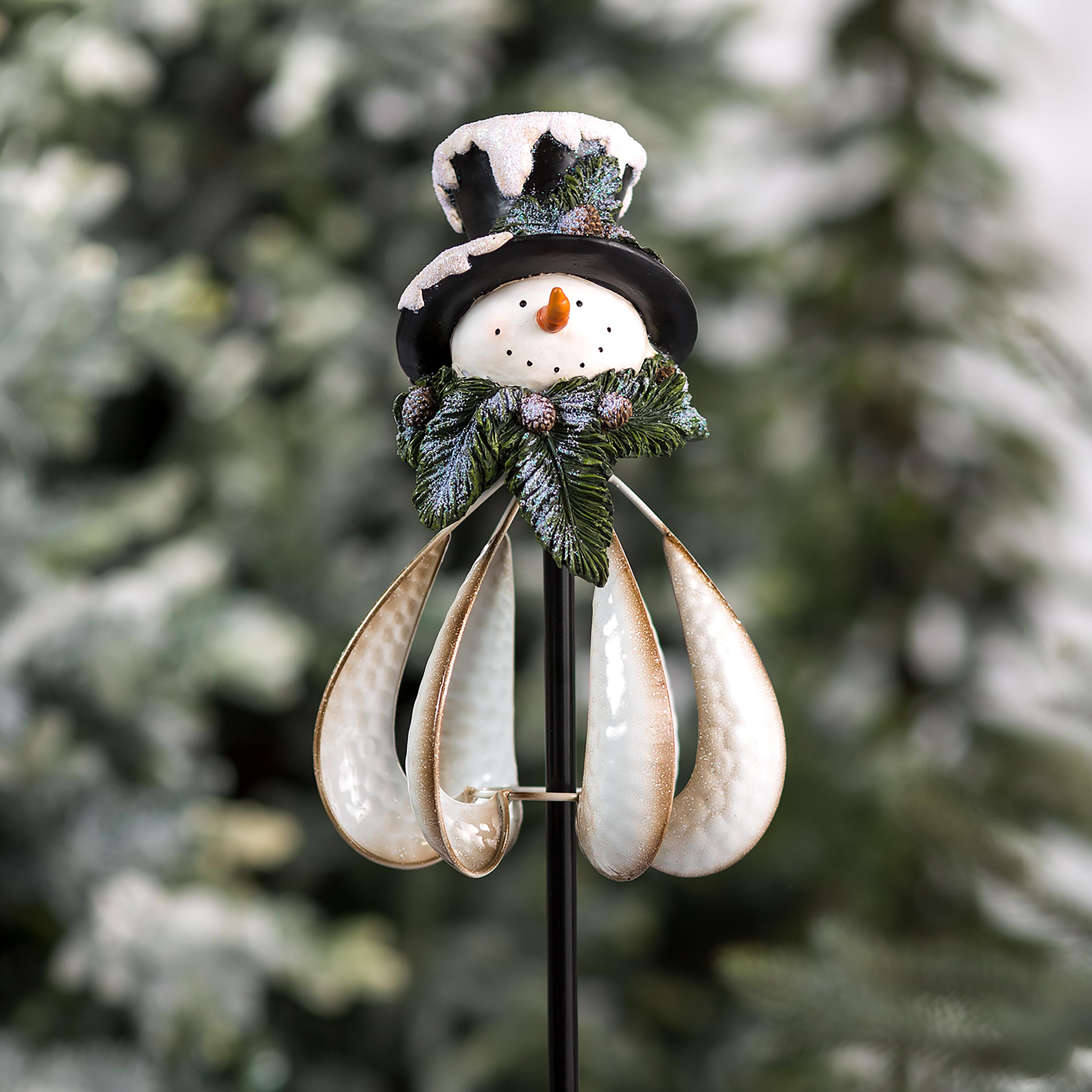 Metal Holiday Snowman Wind Spinner
