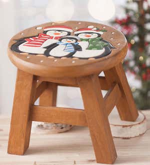 Wooden Holiday Footstool