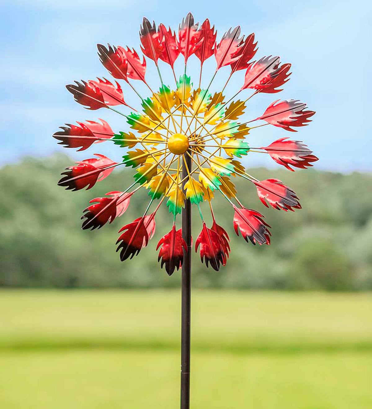 Red Feather Metal Wind Spinner