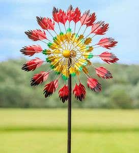 Red Feather Metal Wind Spinner