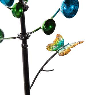 Two Tiered Butterfly Metal Wind Spinner