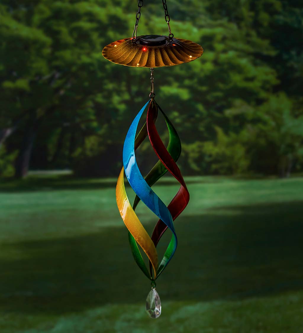 Hanging Solar Multicolor Metal Swirl Spinner
