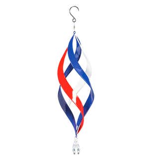 Hanging Patriotic Metal Swirl Spinner