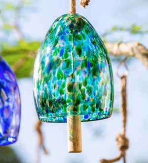 Art Glass Garden Bell Chime - Light Blue