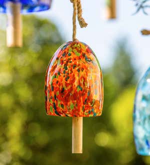 Art Glass Garden Bell Chime - Orange