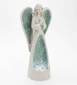 Mosaic Light-Up Angel - Silver