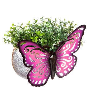 Wall Mounted Butterfly Planter - Blue