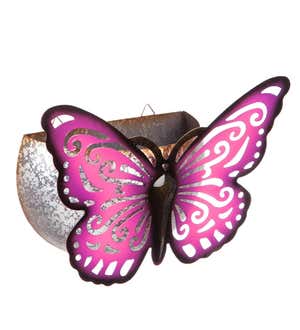 Wall Mounted Butterfly Planter - Blue