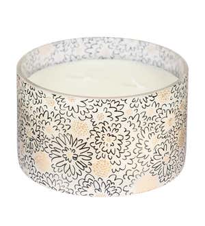 Flower Sketch Warm Vanilla Citronella Glass Candle