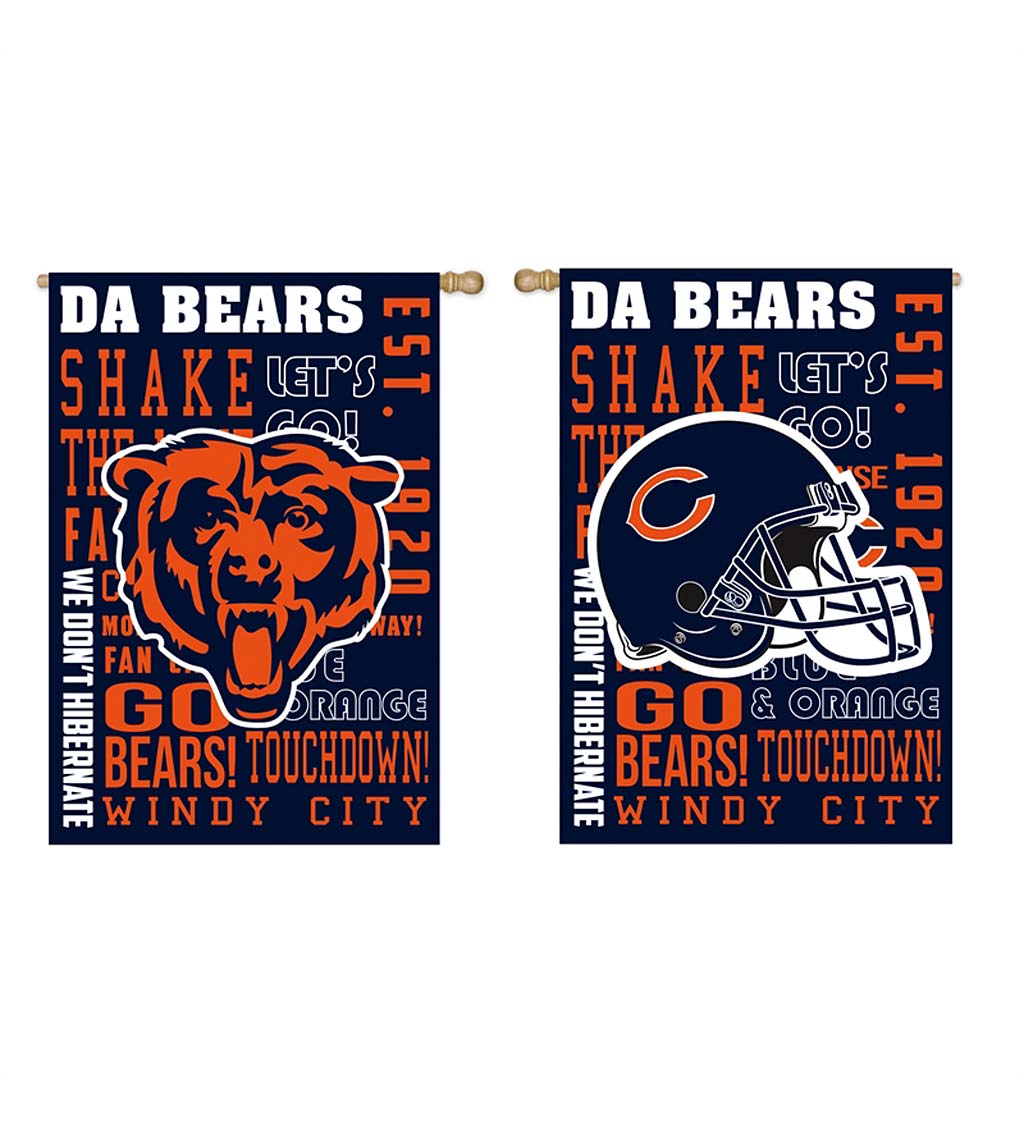 Double-Sided Fan Rules NFL Team Pride Sueded House Flag - Chicago Bears
