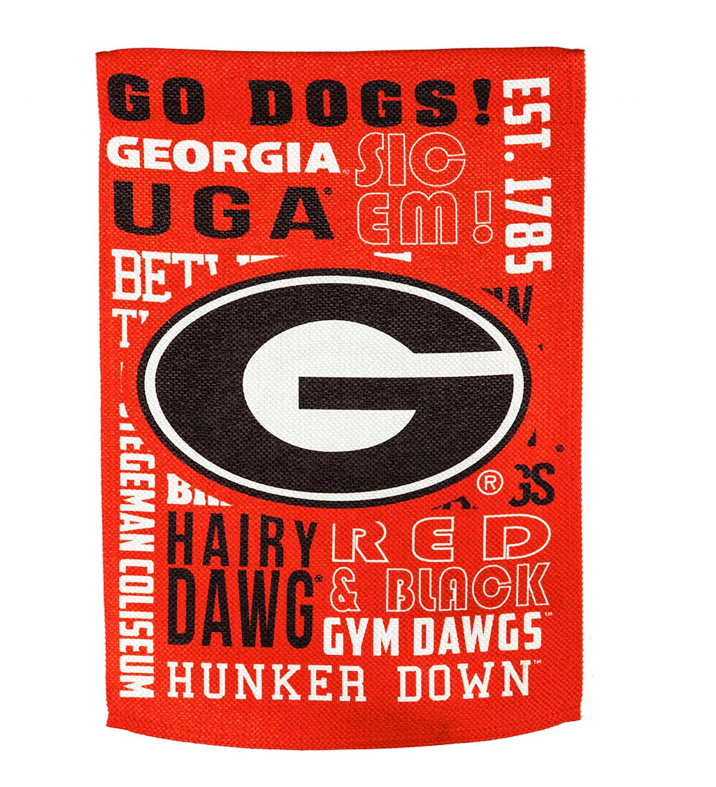 Double-Sided Fan Rules College Team Pride Sueded House Flag - Univ of Georgia