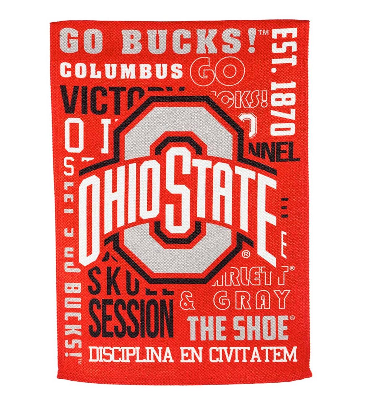 Double-Sided Fan Rules College Team Pride Sueded House Flag - Ohio State
