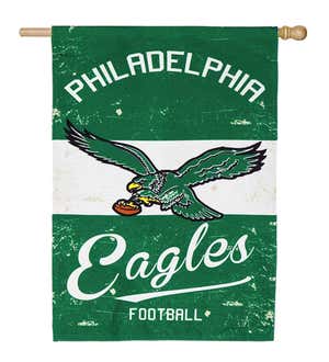 Double-Sided Vintage Graphic NFL Team Pride Linen House Flag - Philadelphia Eagles