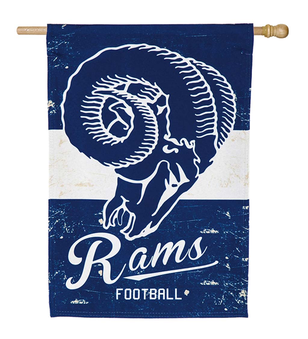 Double-Sided Vintage Graphic NFL Team Pride Linen House Flag - Rams