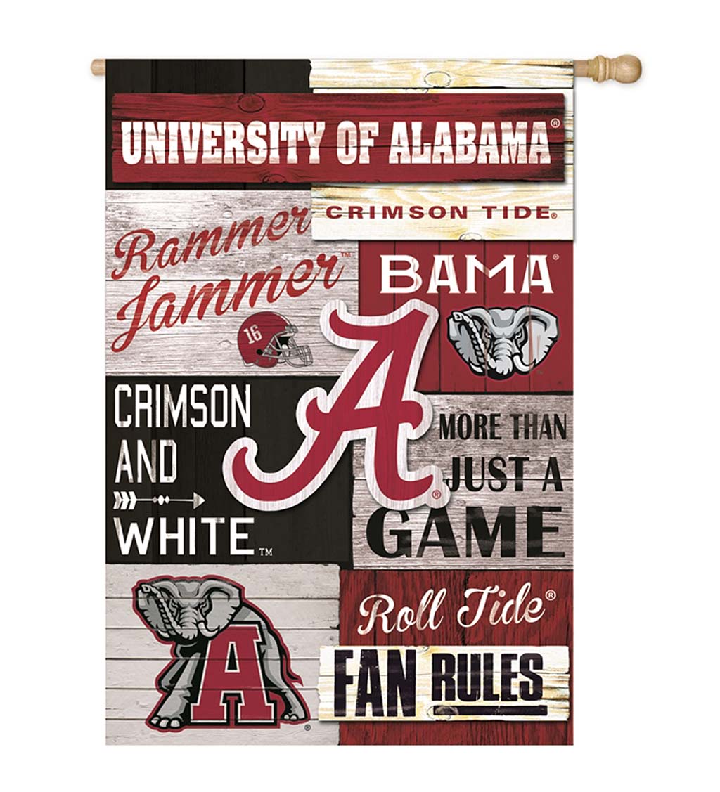 Double-Sided Fan Rules College Team Pride Linen House Flag - Univ of Alabama