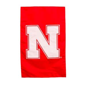Double-Sided College Team Pride Applique House Flag - Univ of Nebraska