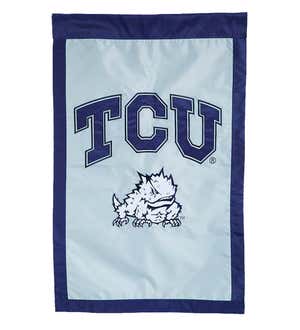 Double-Sided College Team Pride Applique House Flag - TCU