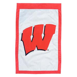 Double-Sided College Team Pride Applique House Flag - Univ of Wisconsin-Madison