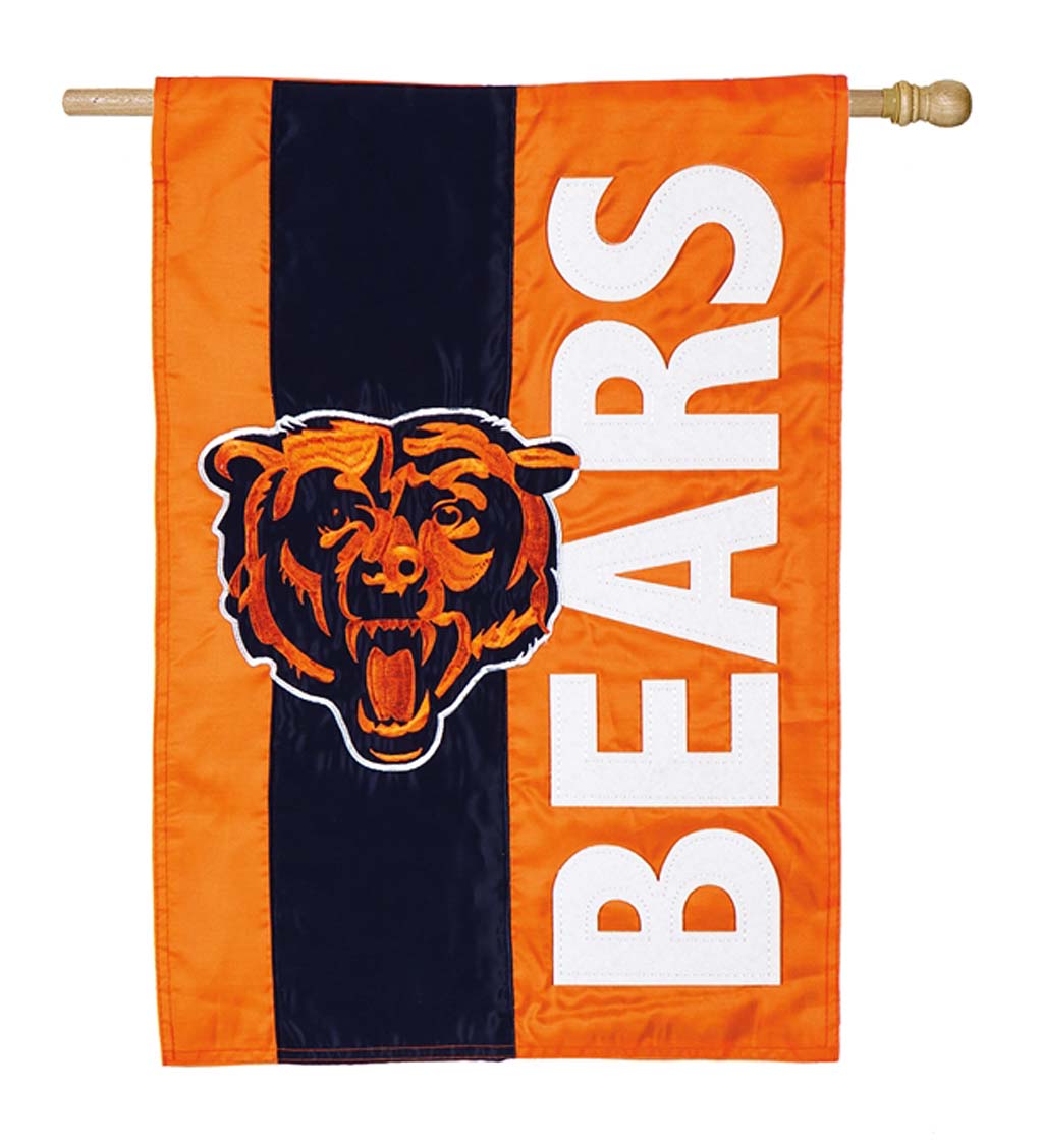 Double-Sided Embellished NFL Team Pride Applique House Flag - Chicago Bears