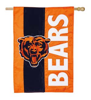 Double-Sided Embellished NFL Team Pride Applique House Flag - Chicago Bears