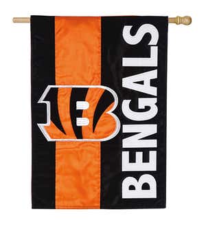 Double-Sided Embellished NFL Team Pride Applique House Flag - Cincinnati Bengals